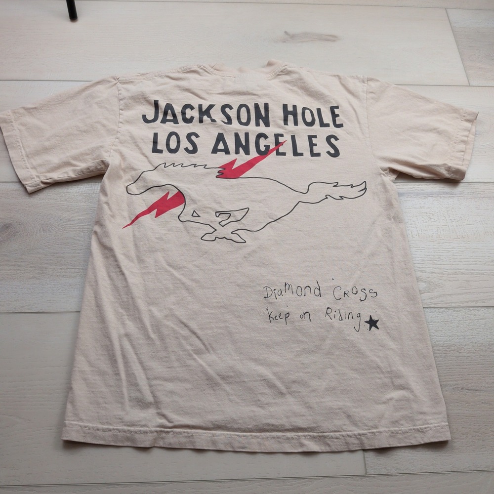 Diamond Cross Ranch Pacific Sunwear Jackson Hole Graphic T-Shirt Tan Mens M
